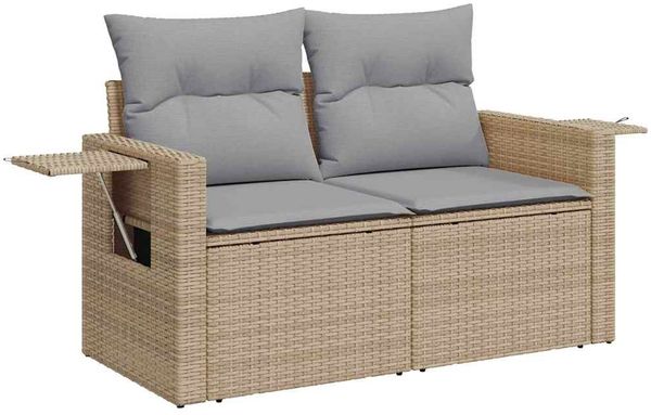vidaXL Gartensofa-set 9 pcs Beige Poly-Rattan 3361767 Bild 6