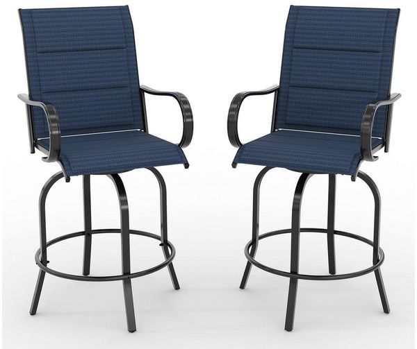 GarveeMore Gartenstuhl 2er-Set drehbare Balkonstuhl Barhocker UV-beständig