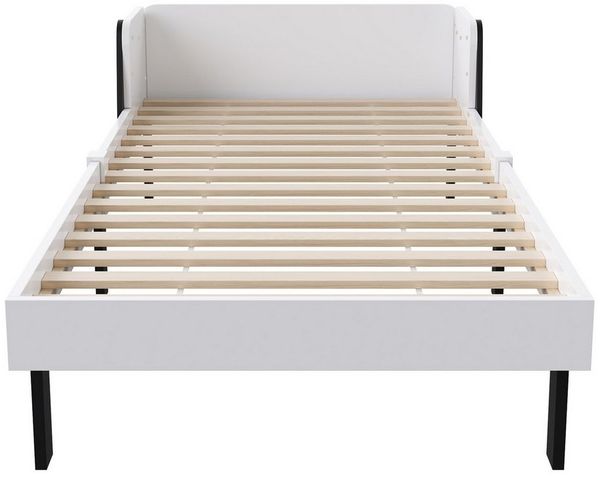 Furnishings Home Kinderbett Holzbett Einzelbett Jugendbett (1-tlg, Geeignet für Jugendliche und Kinder), Welpeform Kopfteil, Mit Lattenrost, Holz, 90x200 cm