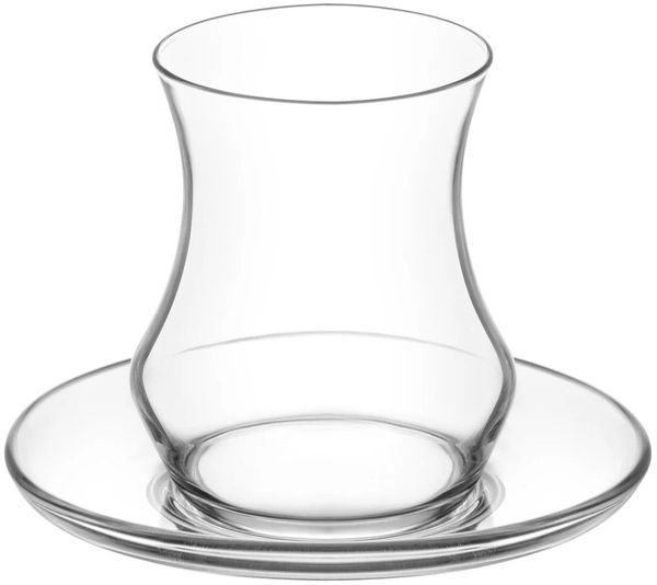 LAV Eda Teegläser-Set 12-teilig mit Untertellern, transparent - 170 ml