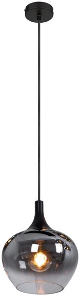 LED Hängeleuchte, Metall, Glas, rauchfarben, H 120 cm