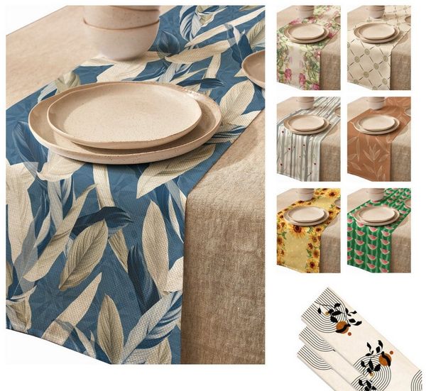 LIVINA HOME Tischläufer Premium Tischdecke abwaschbar, Tischband, moderne Leinenoptik Decke, Tischtuch, Gartentischdecke, Tafeltuch, Oster Deals Sale!