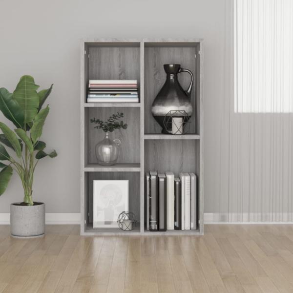 vidaXL Bücherregal/Sideboard Grau Sonoma 50x25x80 cm Holzwerkstoff 826612