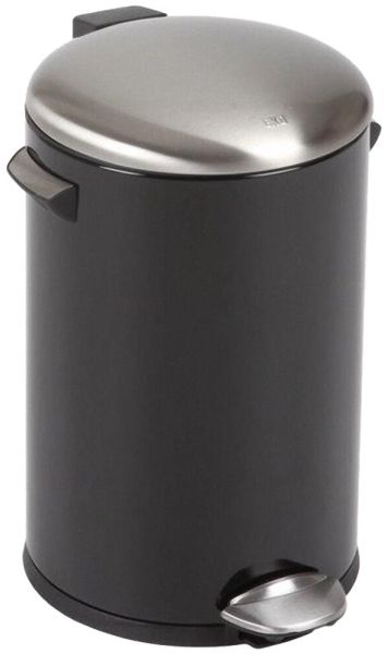 Pedalabfallbehälter EKO Belle Deluxe schwarz pulverbeschichteter Stahl 12 l mit Inneneinsatz aus Kunststoff (soft clo...)