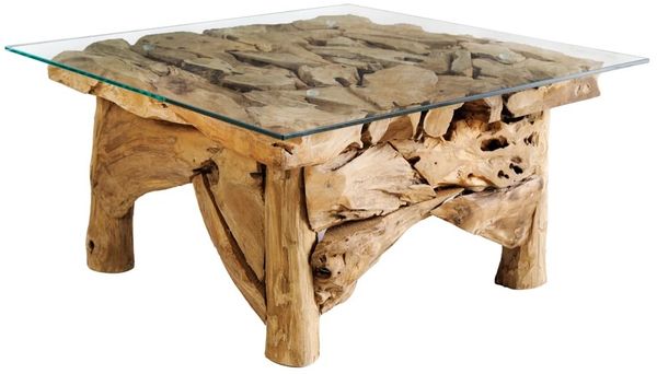 Handgefertigter Teak Couchtisch SEASIDE 60x60 cm Unikat Wohnzimmertisch Bild 8