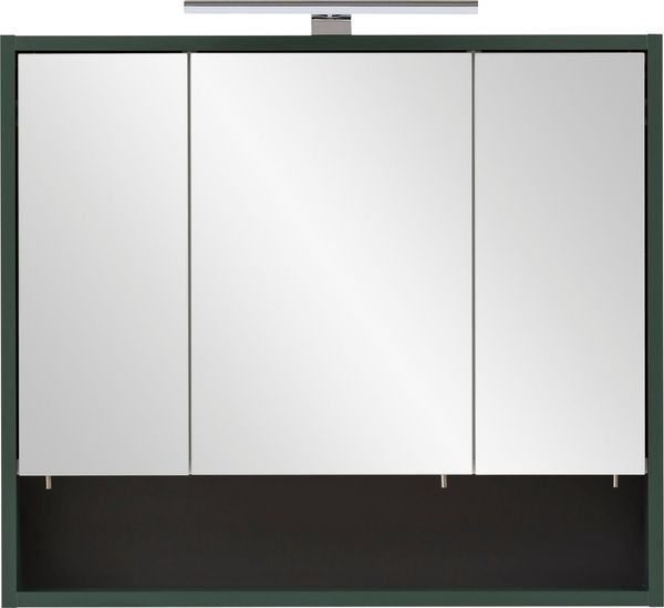 welltime Spiegelschrank Kent, Made in Germany Badmöbel. Breite 70 cm, LED-Beleuchtung und Schalter-/Steckdosenbox