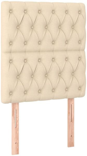 Boxspringbett mit Matratze Stoff Creme 80x200 cm, Härtegrad: H2 [3131630] Bild 6