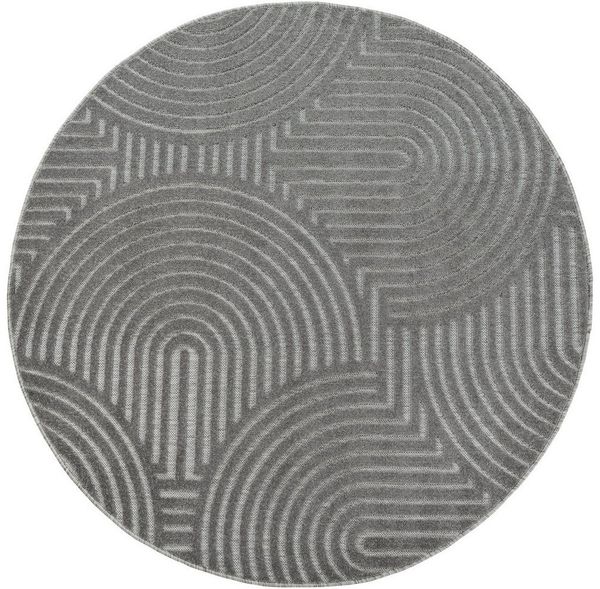 Sanat Teppich Berlin, rund, Höhe: 6 mm, In -und Outdoor geeignet, Außenbereich,Terasse, Balkon, modern