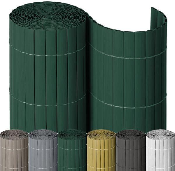 NOOR PVC Sichtschutzmatte - wetterfester Sichtschutzzaun für Balkon, Terrasse und Garten - stabile Balkonverkleidung als Sichtschutz - einfache Montage der Zaunblende - Grün 100 cm x 10 m