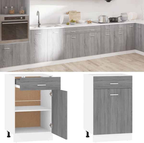 vidaXL Unterschrank mit Schublade Lyon Grau Sonoma 50x46x81,5 cm 815574