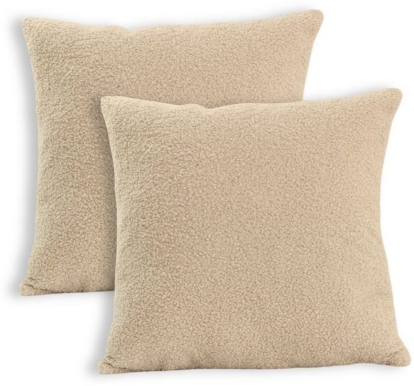LuMali Kissenbezüge Bouclé 2er-Set, Dekokissenhülle, Weich & langlebig, mit Reißverschluss Bild 5