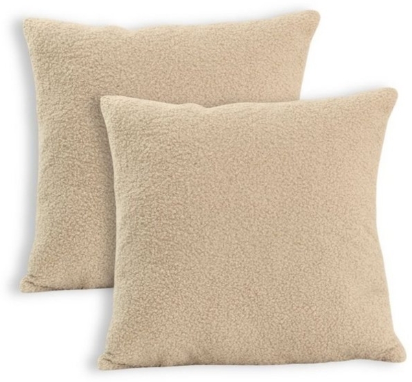 LuMali Kissenbezüge Bouclé 2er-Set, Dekokissenhülle, Weich & langlebig, mit Reißverschluss Bild 4