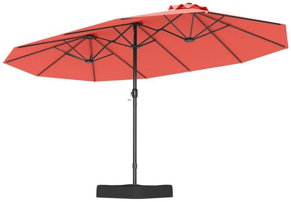 COSTWAY Sonnenschirm, LxB: 470x285 cm, Marktschirm mit Ständer, Kurbel, für Garten, Terrasse