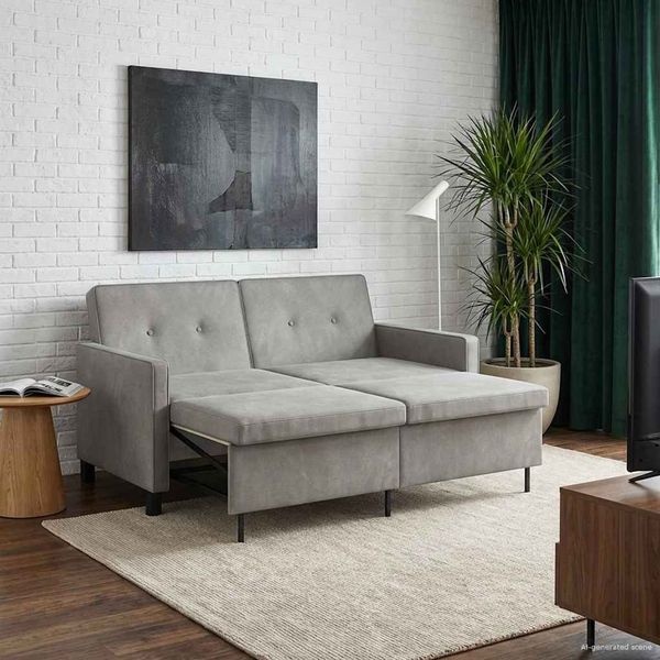 vidaXL Schlafsofa Hellgrün Stoff 42033352