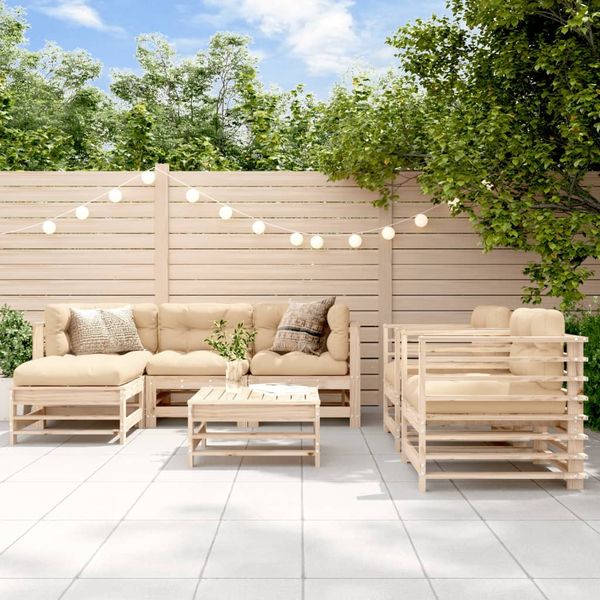vidaXL 7-tlg. Garten-Lounge-Set Massivholz Kiefer 3186263
