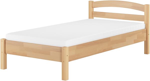 Erst-Holz Massivholzbett Buche natur 100x200 Einzelbett Bettgestell mit Matratze und Rollrost 60. 73-10 M