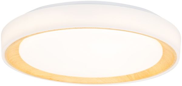 Mylight LED-Deckenleuchte Ø 39 x 7,5 cm warmweiß weiß/holz