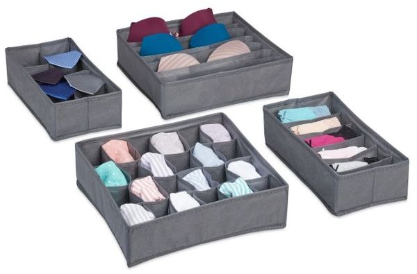 Relaxdays 4 tlg. Unterwäsche Organizer Set