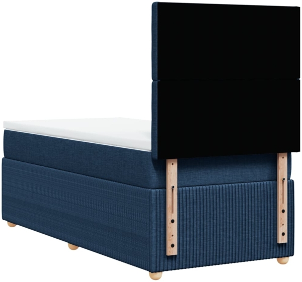 vidaXL Boxspringbett mit Matratze Blau 90x200 cm Stoff 3294259 Bild 7