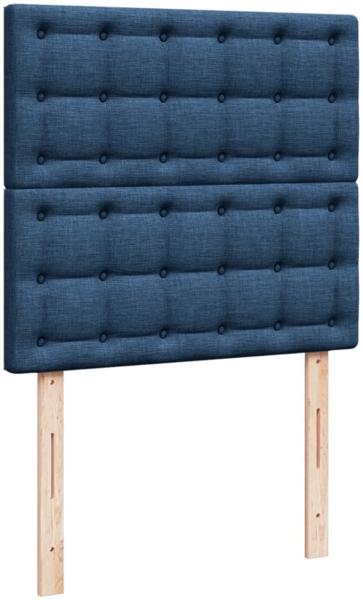 vidaXL Boxspringbett mit Matratze Blau 90x200 cm Stoff 3294259 Bild 8