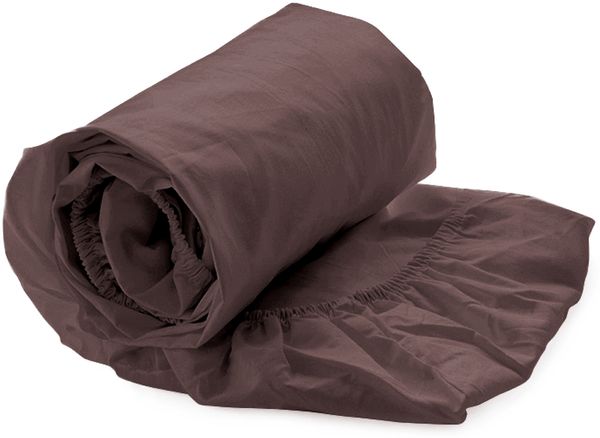 Heckett and Lane Mako Satin 1 x Spannbettlaken 180x210-220 cm Elementi Marsala Brown