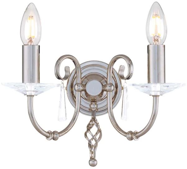 Wandlampe, Stahl, Nickel, H 22 cm