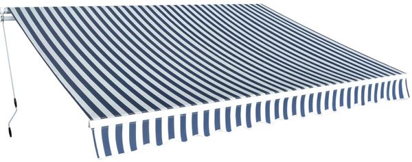 Gelenkarmmarkise, Sonnenmarkise 350 cm Blau/Weiß
