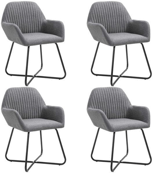 vidaXL Esszimmerstühle 4 Stk. Dunkelgrau Stoff [277096]