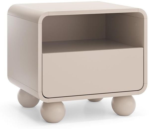 Bettso 'ALVION' Nachttisch mit Schublade, Holzwerkstoff Kaschmir, 50x39x55 cm