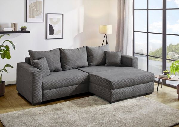 Jockenhöfer Gruppe Ecksofa Elmau XL L-Form, B: 261 cm, mit Bettfunktion, Bettkasten & 2 Zierkissen