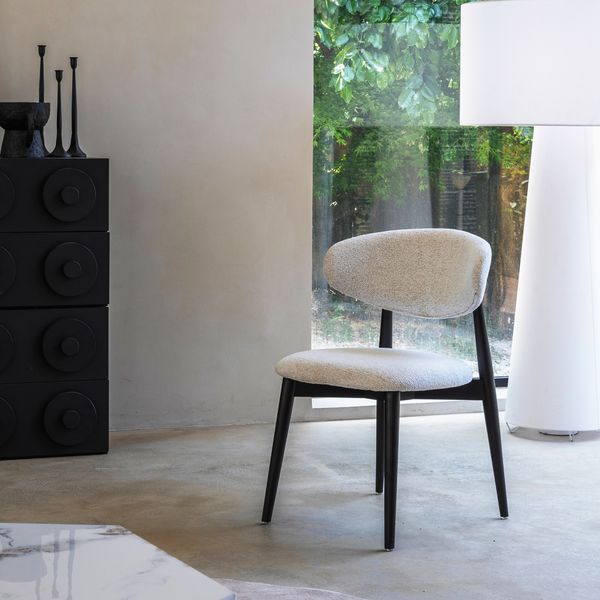 Stuhlset aus Eschenholz, 2-tlg, schwarz/weiß, 54x54,5x82 cm