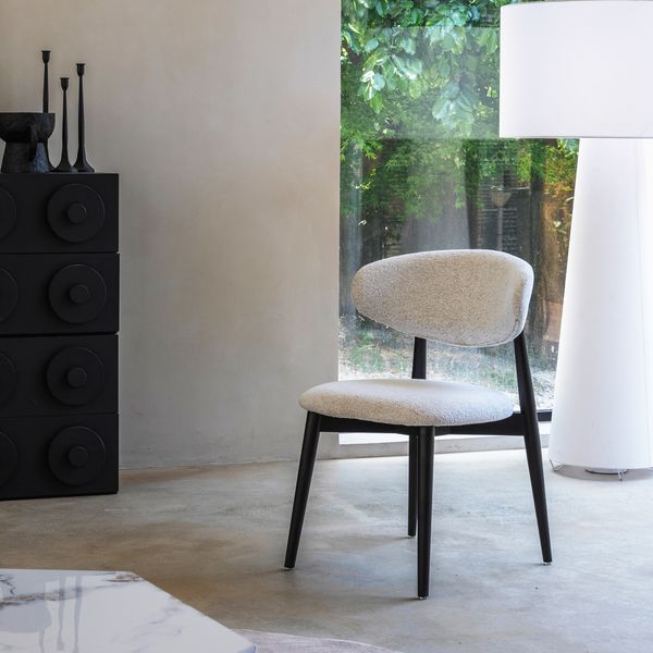 Stuhlset aus Eschenholz, 2-tlg, schwarz/weiß, 54x54,5x82 cm