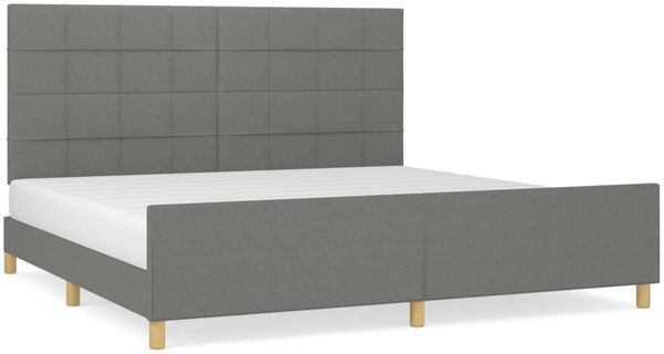 Doppelbett, Bettgestell Modernen ohne Matratze Dunkelgrau 200x200 cm Stoff d2331e