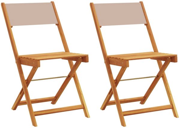 vidaXL Bistrostühle 2 Stk. Taupe Massivholz Akazie & Stoff 367683 Bild 2