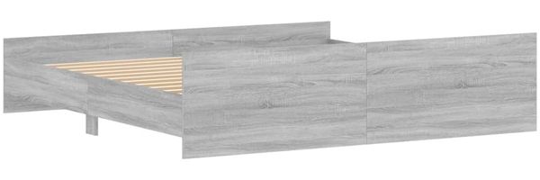 vidaXL Bettgestell mit Kopf- und Fußteil Grau Sonoma 200x200 cm 3203738 Bild 7