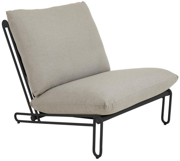 Gartensessel Blixt mit Kissen aus Aluminium, modern, schwarz/beige, Outdoor geeignet