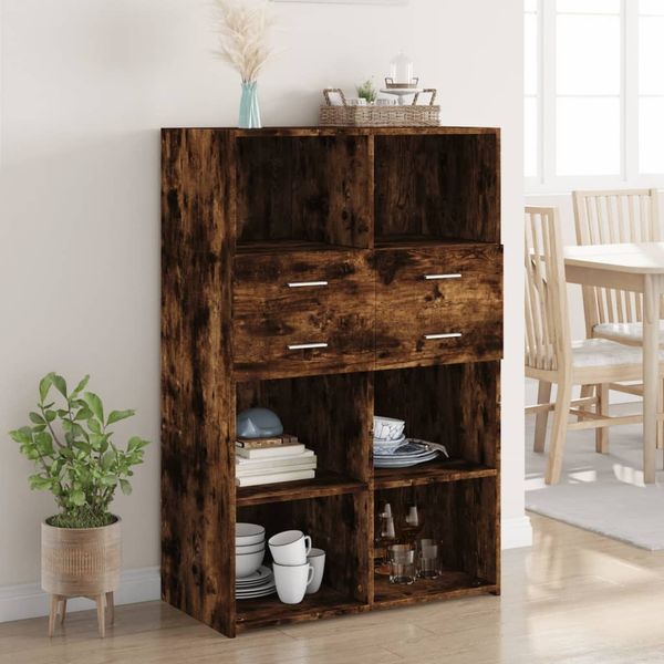 vidaXL Highboard Räuchereiche 80x42,5x124 cm Holzwerkstoff 3281389