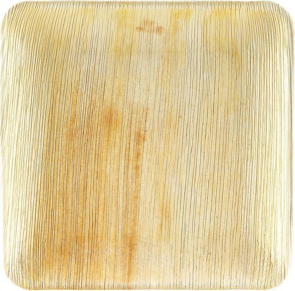 wisefood Einwegteller Palmblatt Teller quadratisch 24x24 cm, (25 St)