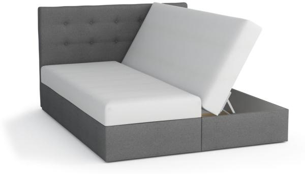 Boxspringbett LIBERTO 180x200 cm Schwarz + Bettkasten Bild 2