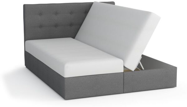 Boxspringbett LIBERTO 180x200 cm Schwarz + Bettkasten Bild 2