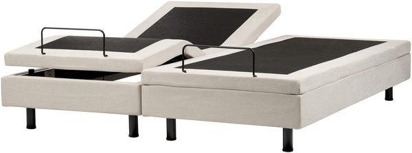 Verstellbares Bett ohne Kopfteil DUKE II 180 x 200 cm Stoff Helles Beige