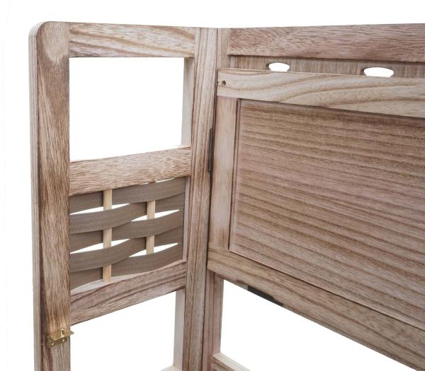 Regal HWC-K86, Standregal Wohnregal, klappbar 4 Ablagen, Holz 110cm ~ braun, Geflecht braun Bild 5