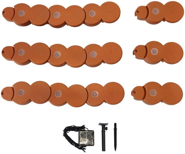 HTI-Living inkl. Solar-Lichterkette Beeteinfassung Länge 380 cm Terracotta