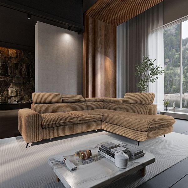 Masseno Ecksofa VELISS mit Schlaffunktion L-Form, Sofa mit Bettkasten