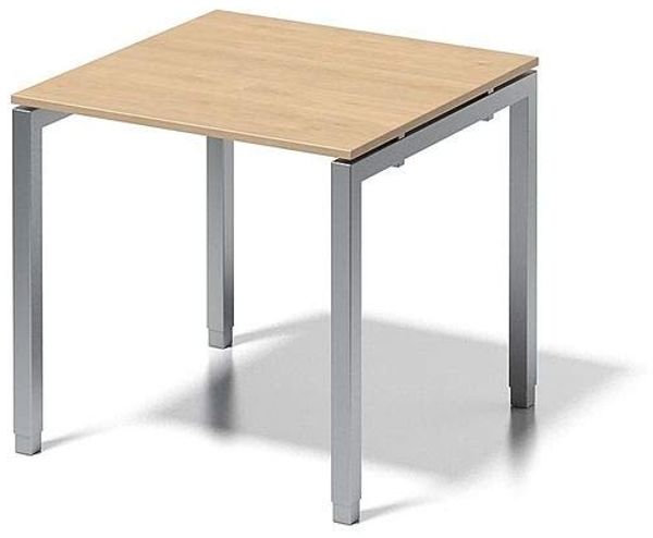 BISLEY Cito Schreibtisch, 650-850 mm höheneinstellbares U-Gestell, Metall, Mp355 Dekor Ahorn, Gestell Silber, 80 x 80 x 85 cm
