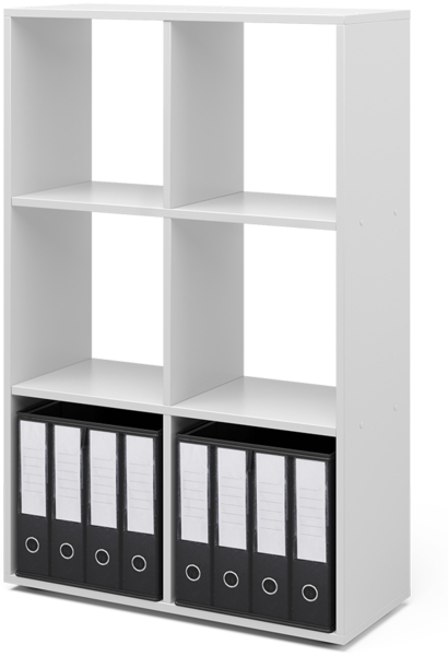 Vicco Raumteiler Weiß 72 x 107.8 cm mit 2 Faltboxen