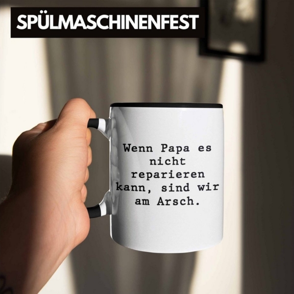 Trendation Tasse Trendation - Wenn Papa Das Nicht Reparieren Kann Geschenk Tasse Vater Vatertag Geschenkidee Vatertagsgeschenk von Sohn Tochter Lustige Sprüche Kaffeetasse Papa Lustig Bild 3
