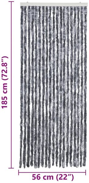 vidaXL Insektenschutz-Vorhang Silbern 56x185 cm Chenille Bild 7