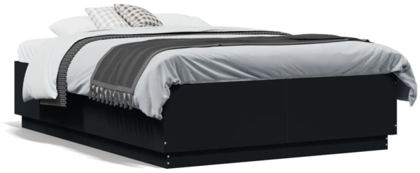 vidaXL Bettgestell Schwarz 135x190 cm Holzwerkstoff 3209738