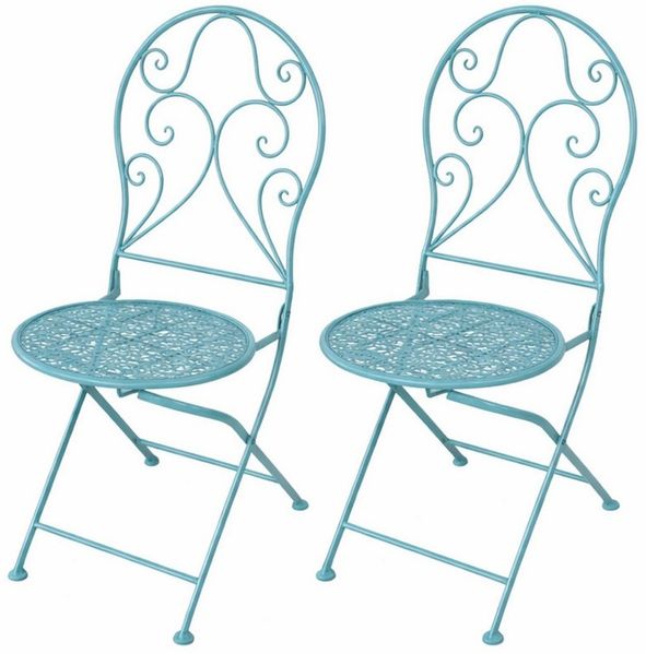 HTI-Living Gartenstuhl Gartenstuhl 2er-Set Lani Blau (Set, 2 St)